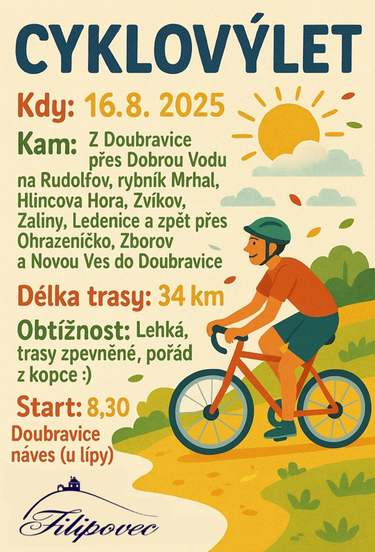 Cyklovýlet – 16. srpna 2025