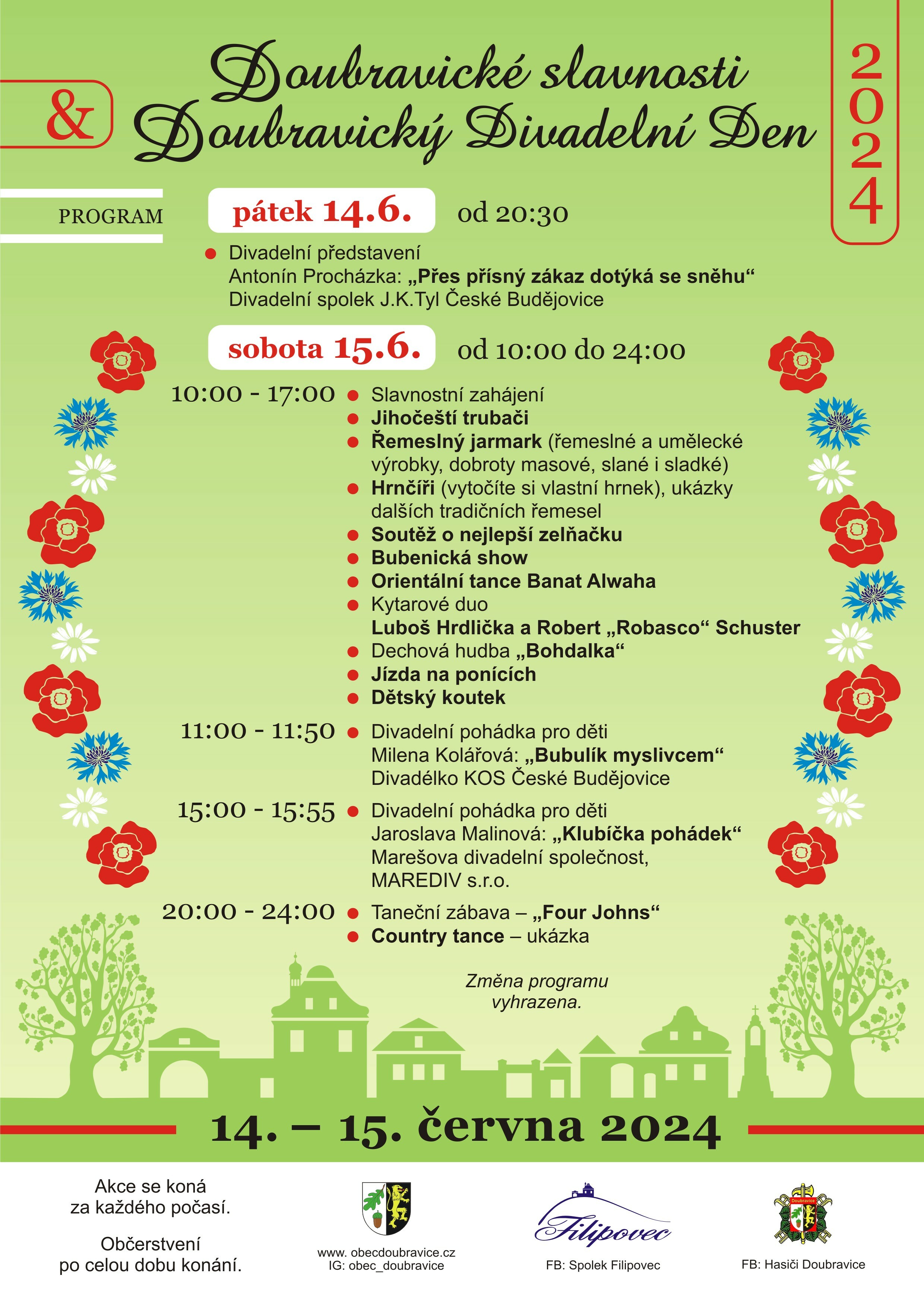 Doubravické slavnosti a Doubravický divadelní den 14.-15.6.2024