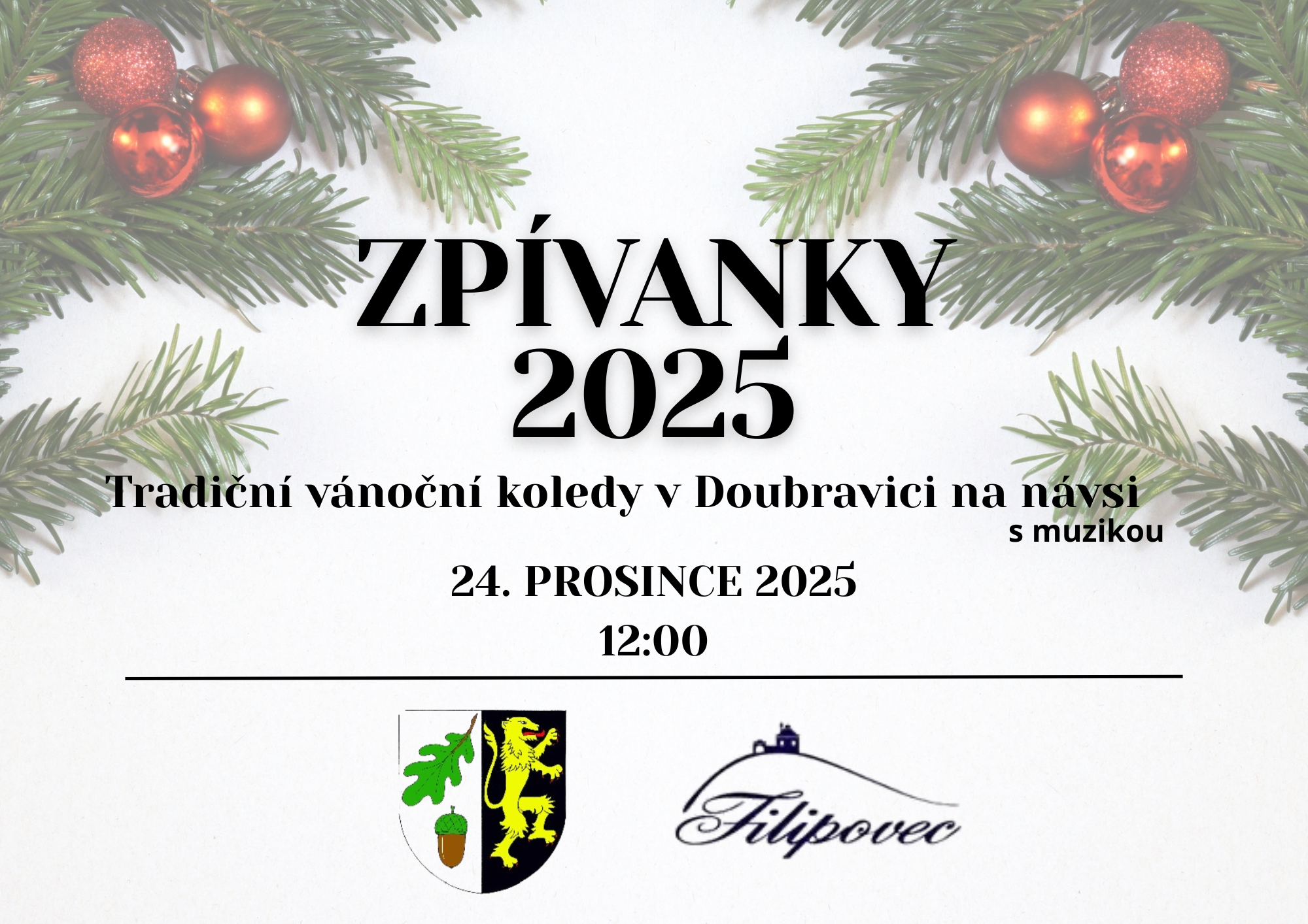 Pozvánka na 24. ročník tradičních vánočních zpívánek