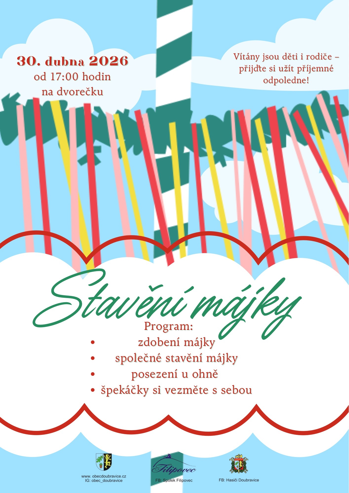 Stavění májky v Doubravici 30.04.2026