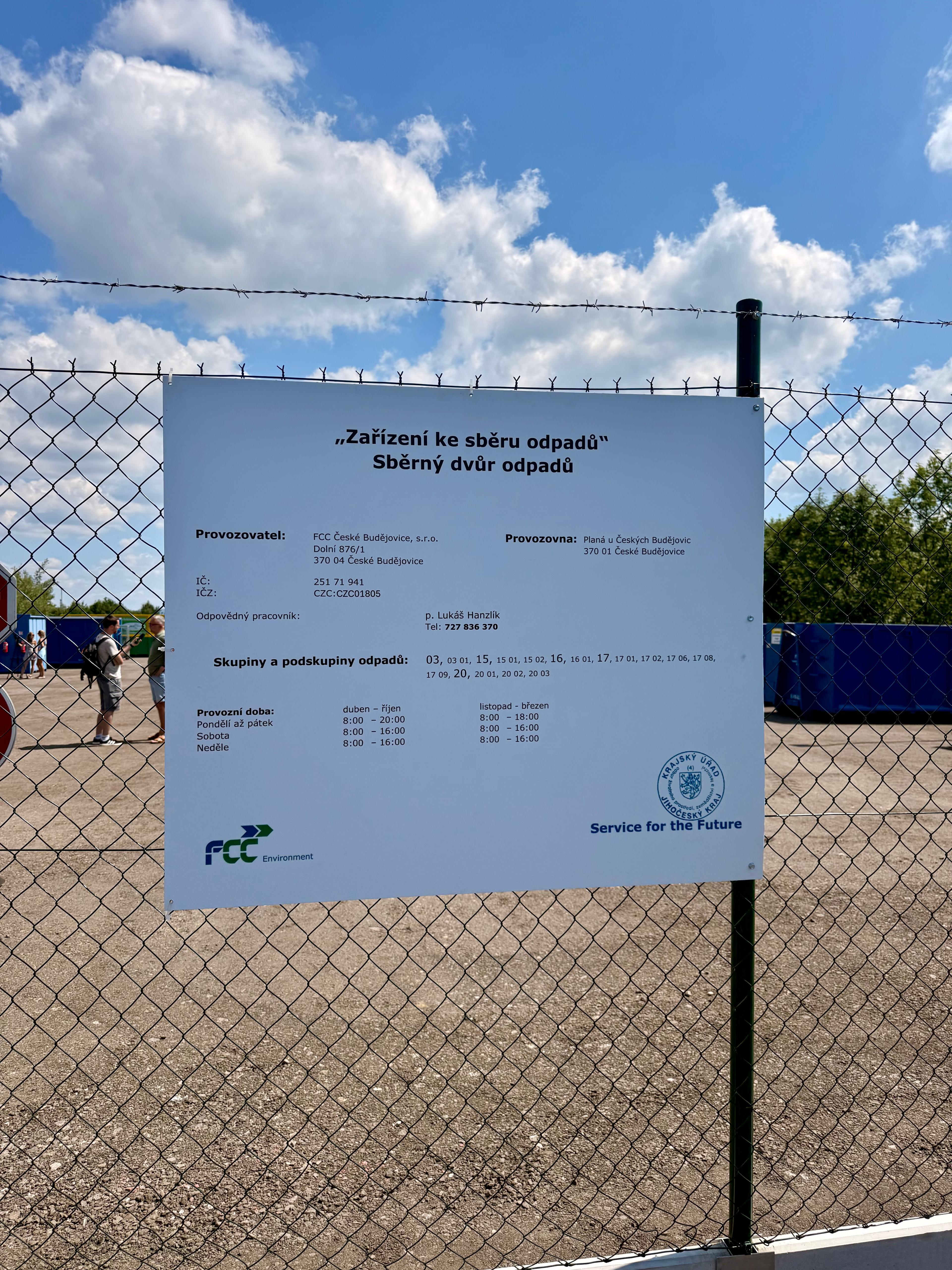 Otevření sběrného dvora v Plané již od zítra 14.7