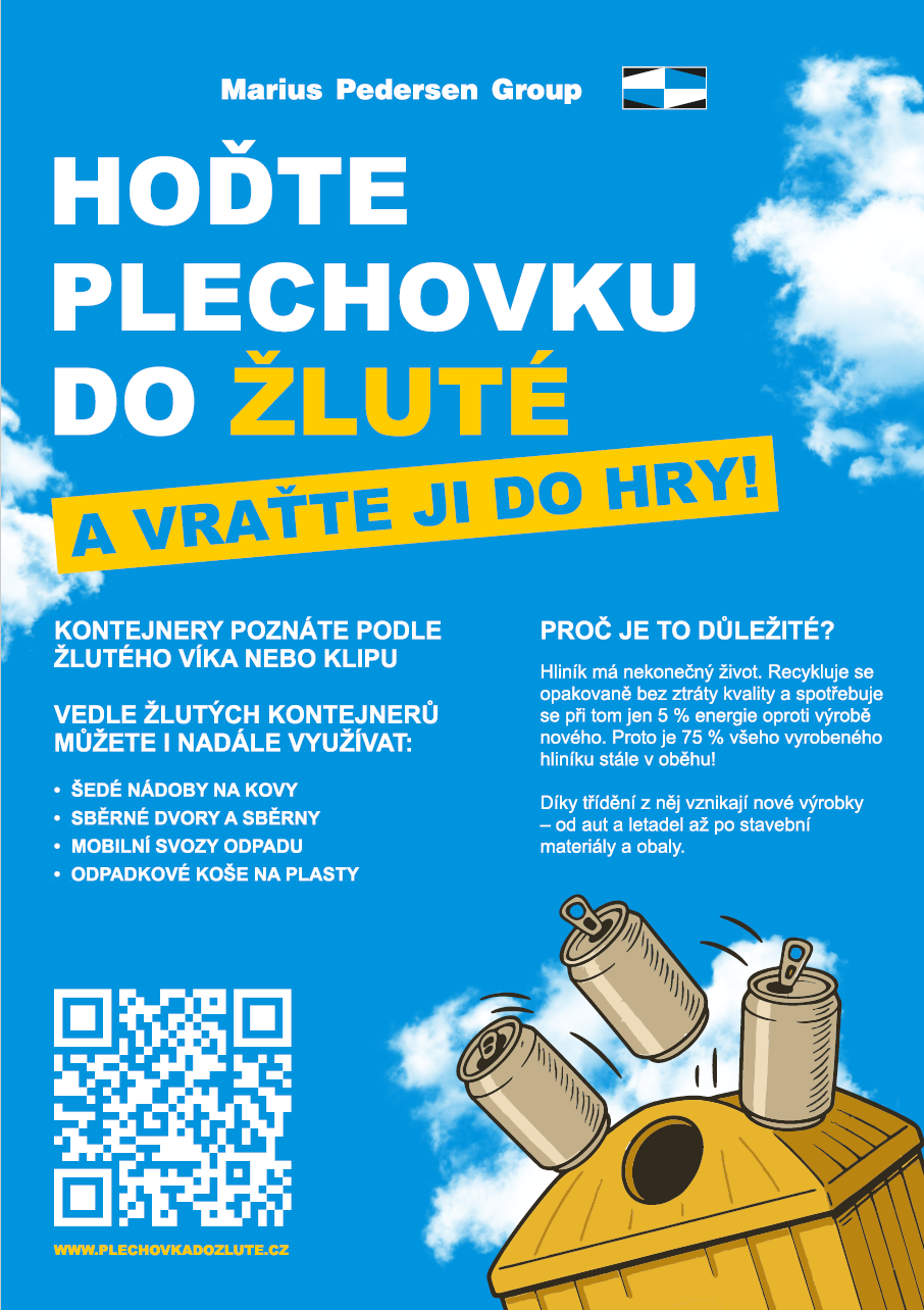 Připomenutí třídění do žlutých kontejnerů