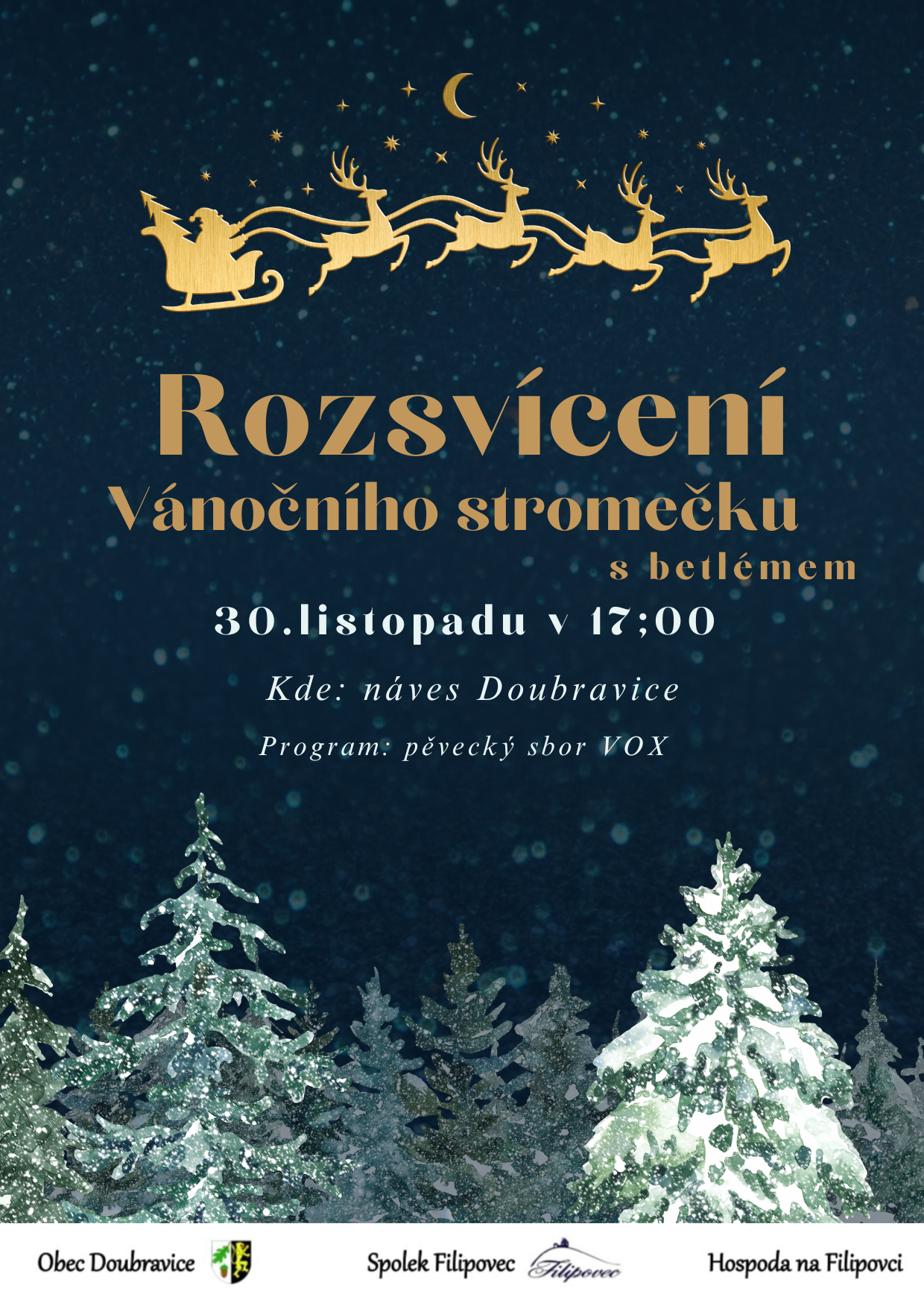 Rozsvícení vánočního stromu v Doubravici 30.11.2025