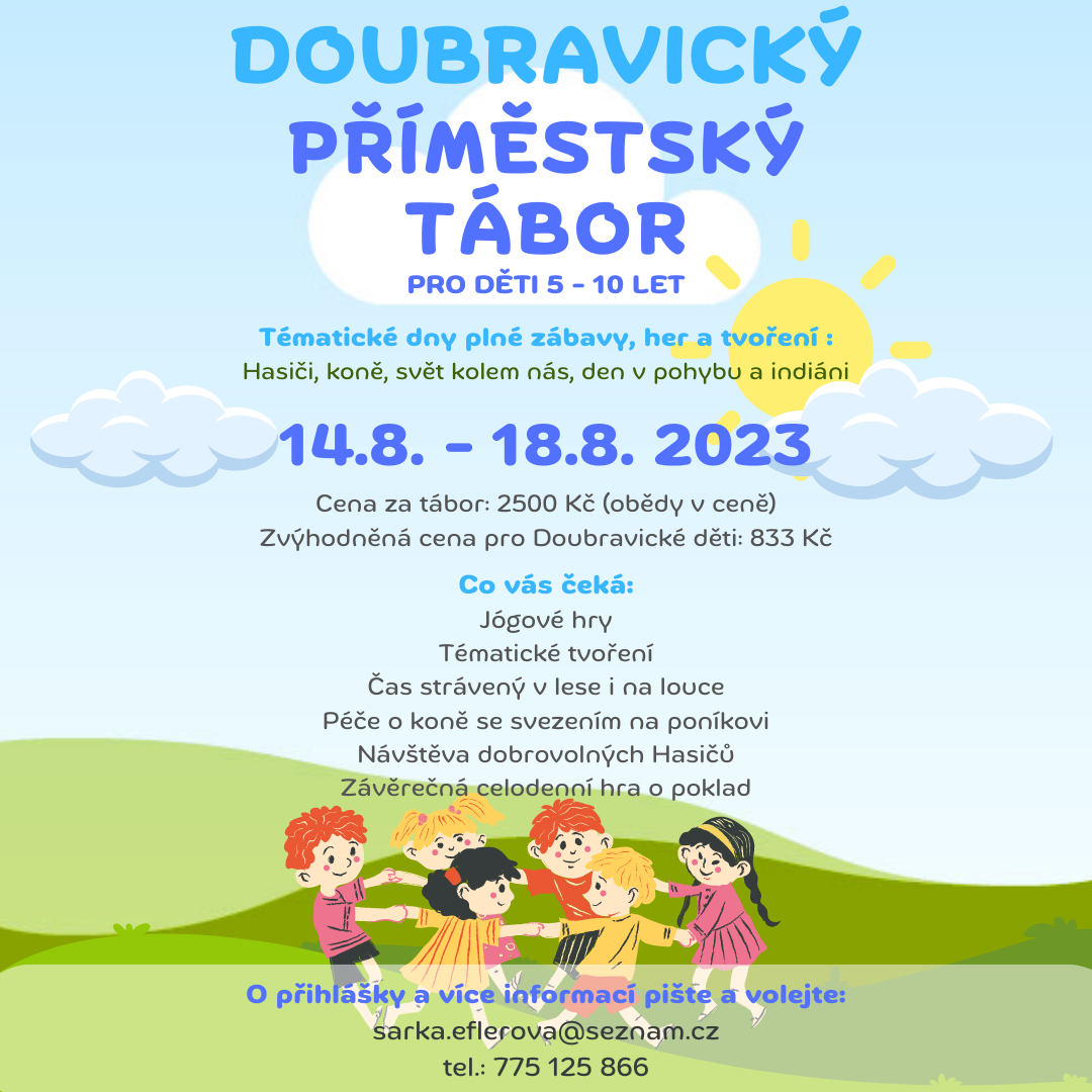 Příměstský tábor v Doubravici 14.-18.8.2023