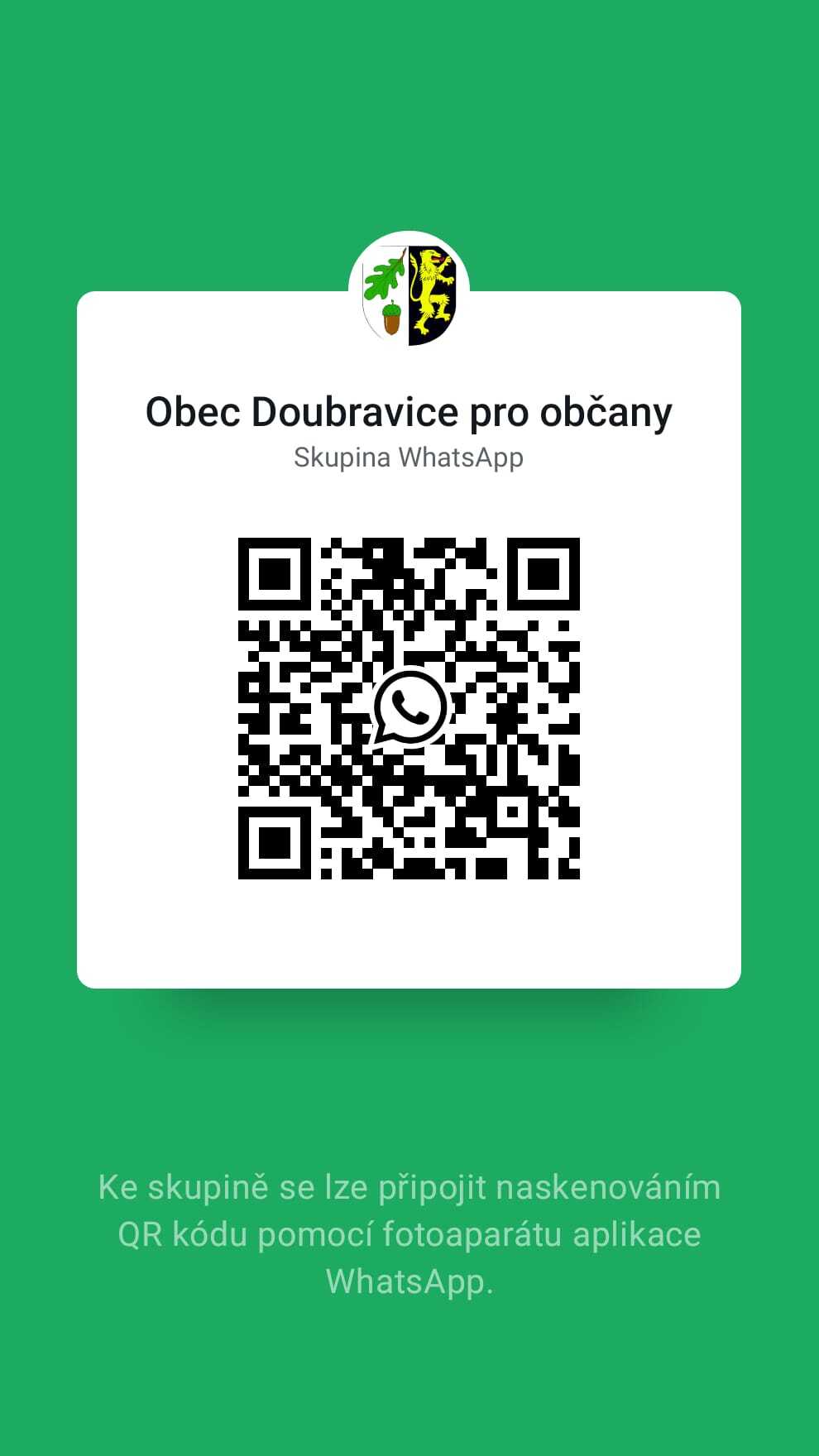 WhatsApp skupina Obec Doubravice 